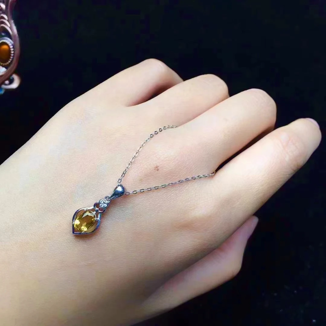 pendentif ovale citrine