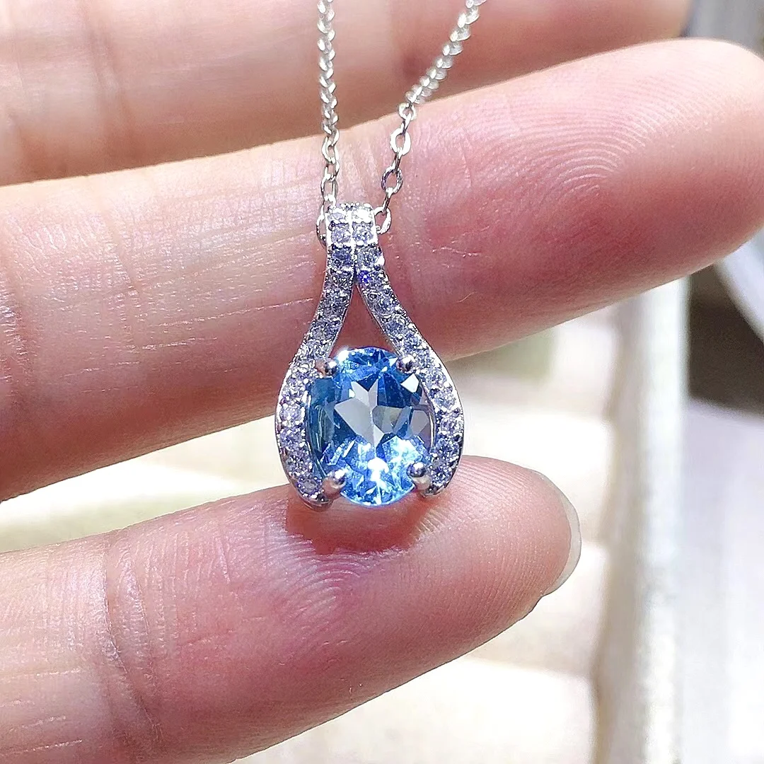 bijou en argent topaze goutte
