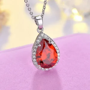pendentif rubis poire argent