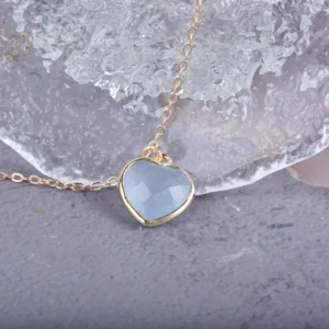 pendentif aigue-marine coeur