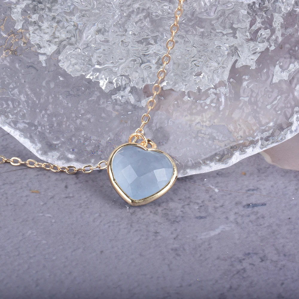 pendentif aigue-marine coeur