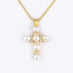 pendentif perle croix