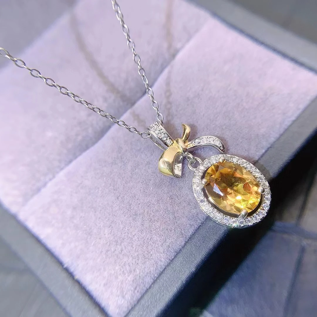 bijou Citrine Ovale avec zircon