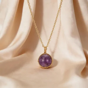 Pendentif Améthyste Foncée en pierre naturelle