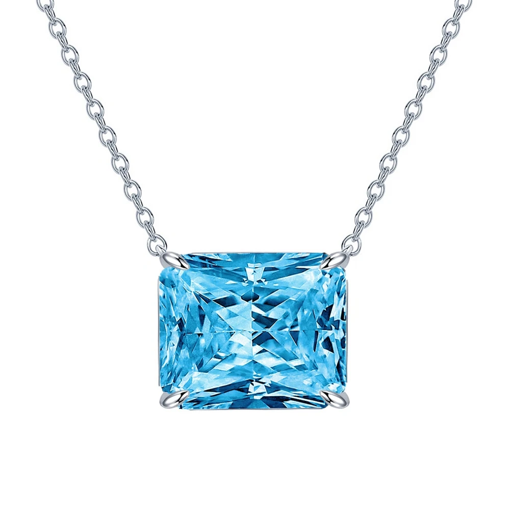 pendentif aigue-marine rectangulaire