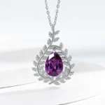 pendentif améthyste floral