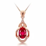 pendentif rubis ajouré en or rose