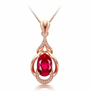 pendentif rubis ajouré en or rose