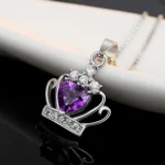 pendentif améthyste couronne