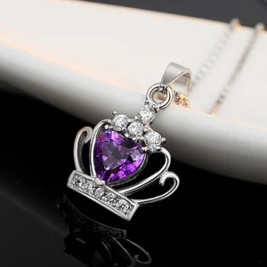 pendentif améthyste couronne