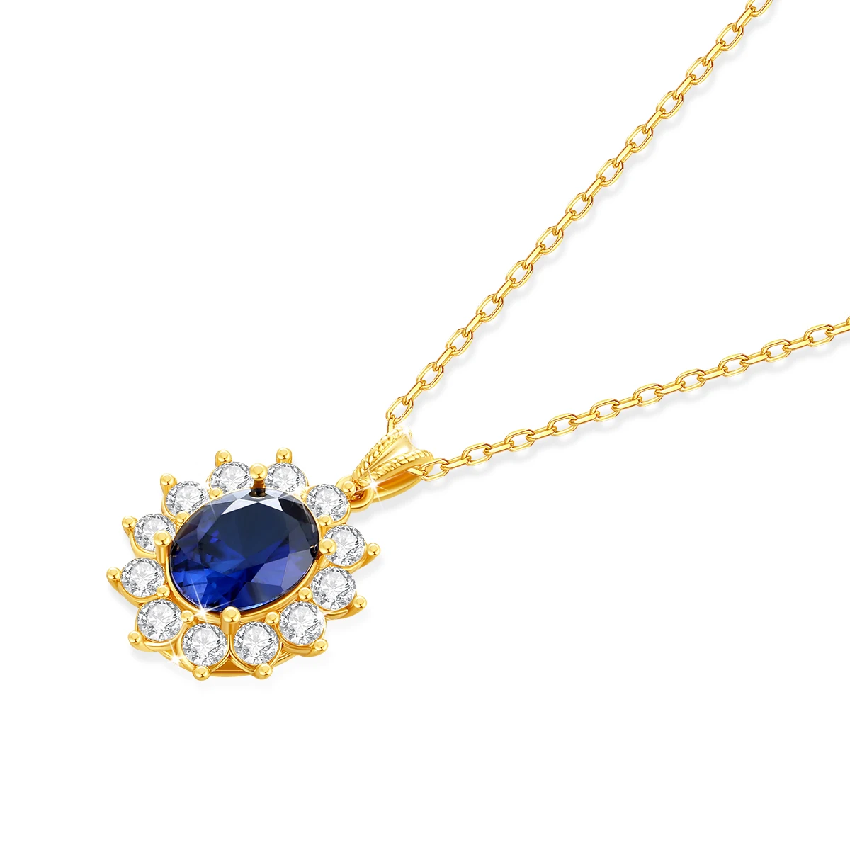 pendentif en or jaune avec saphir