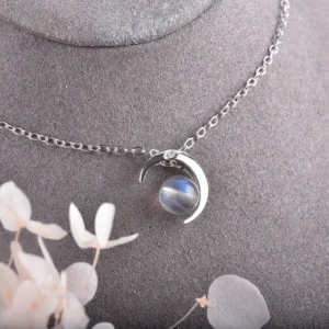pendentif labradorite lune