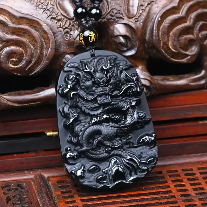 pendentif pierre obsidienne noire