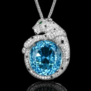 pendentif aigue-marine léopard