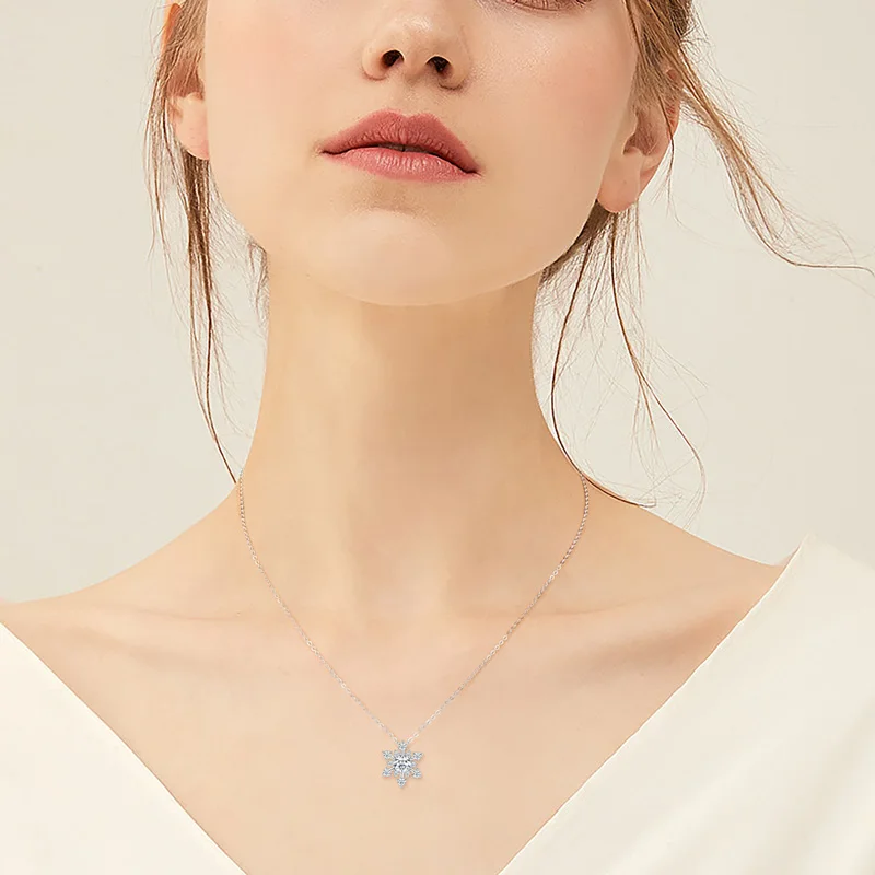 Détails du Pendentif Flocon de Neige Diamant