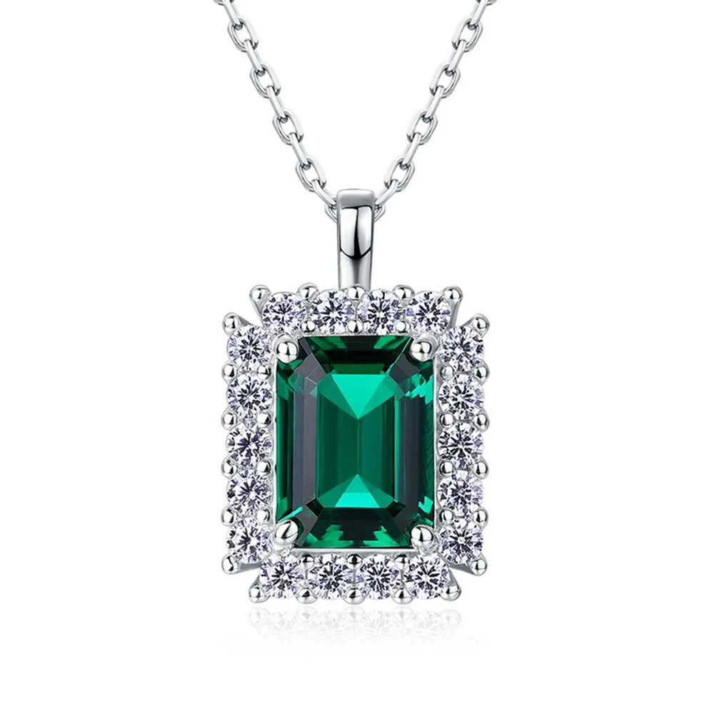 pendentif en argent sterling avec émeraude