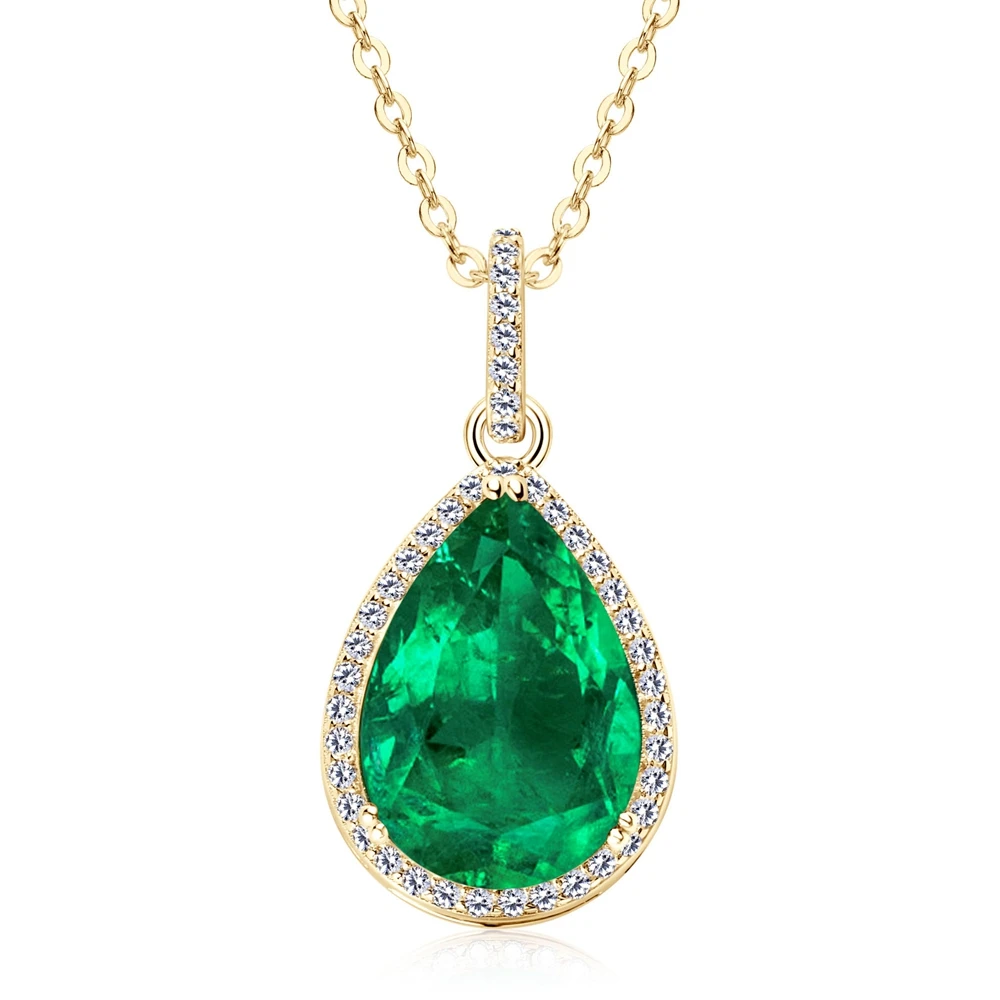 pendentif émeraude goute