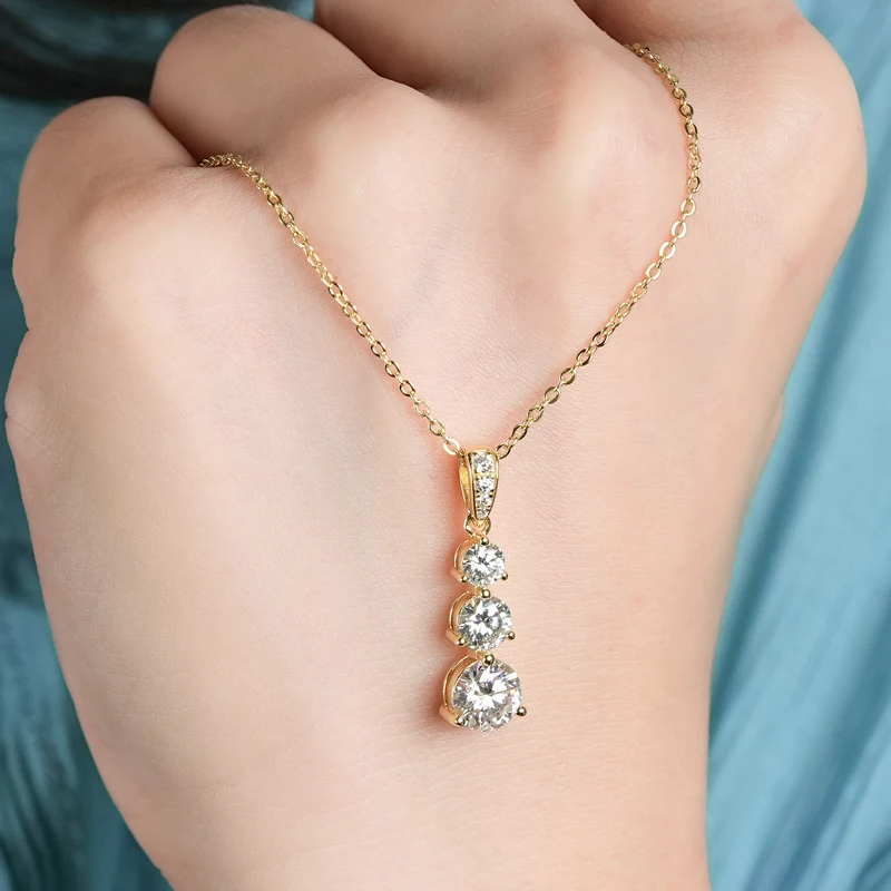pendentif 3 diamants avec diamants éclatants