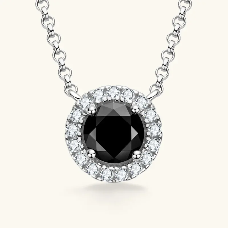 pendentif Diamant Noir sophistiqué en argent