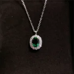 pendentif émeraude polie