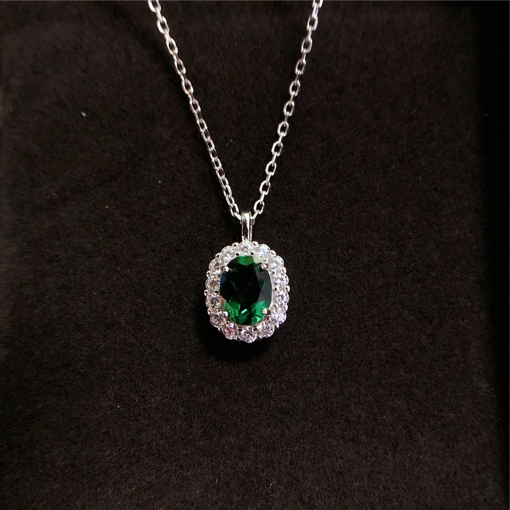pendentif émeraude polie
