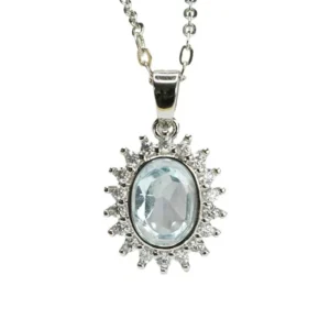 pendentif Topaze Bleue