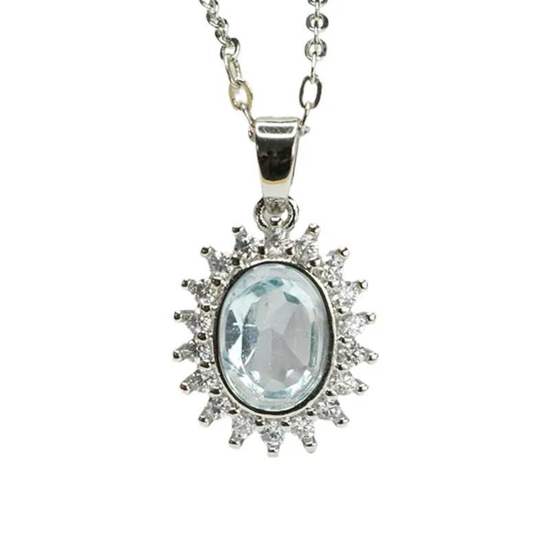 pendentif Topaze Bleue