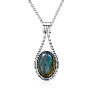 pendentif Labradorite Goutte en argent sterling