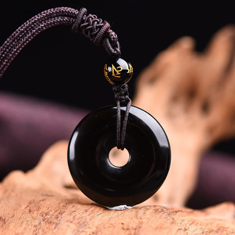 pendentif obsidienne noire