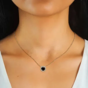 pendentif Diamant Noir en Moissanite