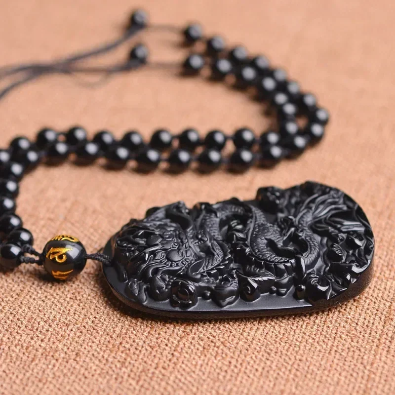 bijou dragon en obsidienne