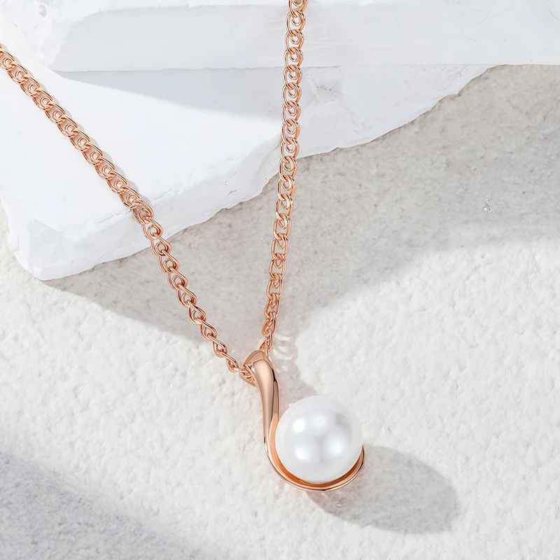 bijou perle de nacre en or rose