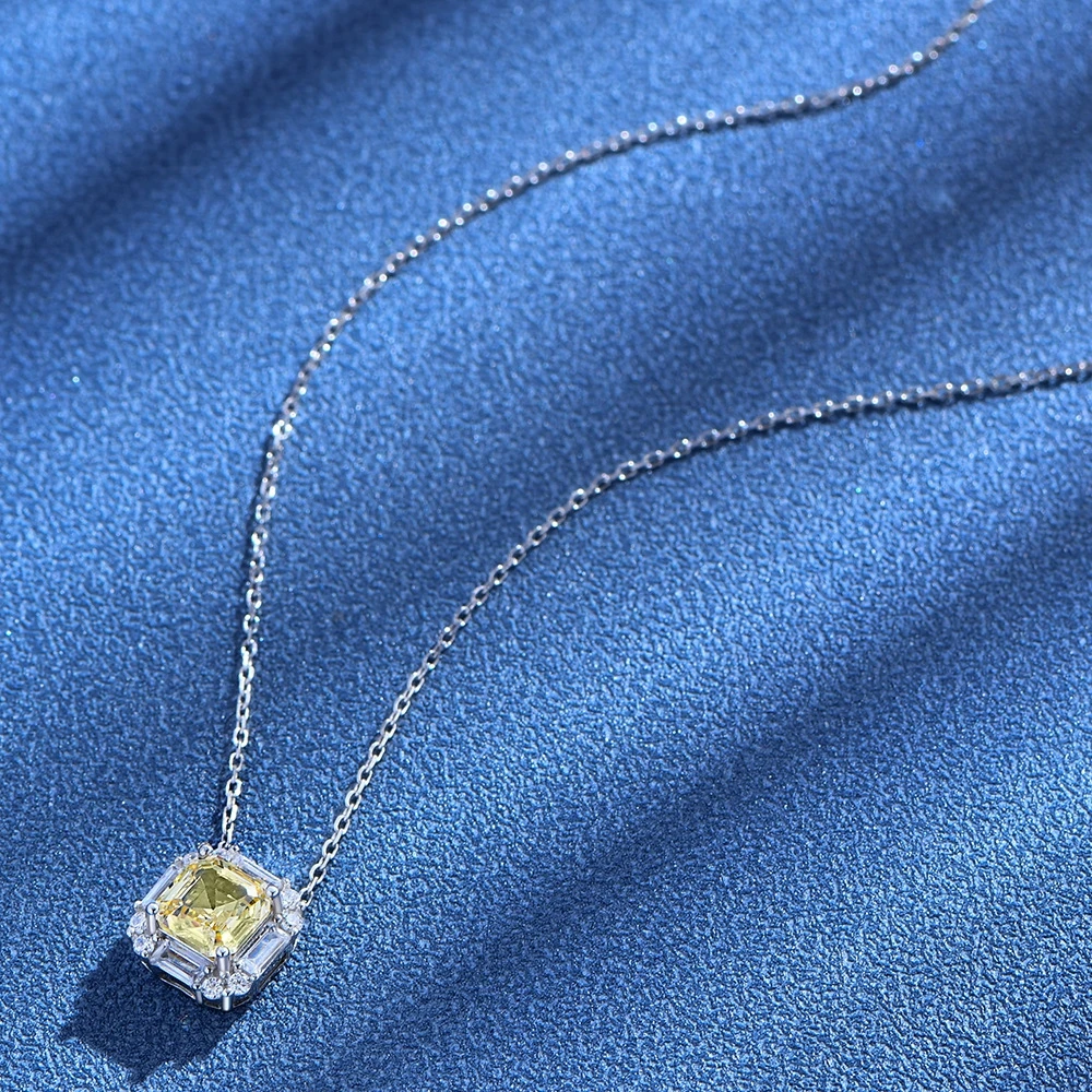 pendentif citrine forme carrée en argent