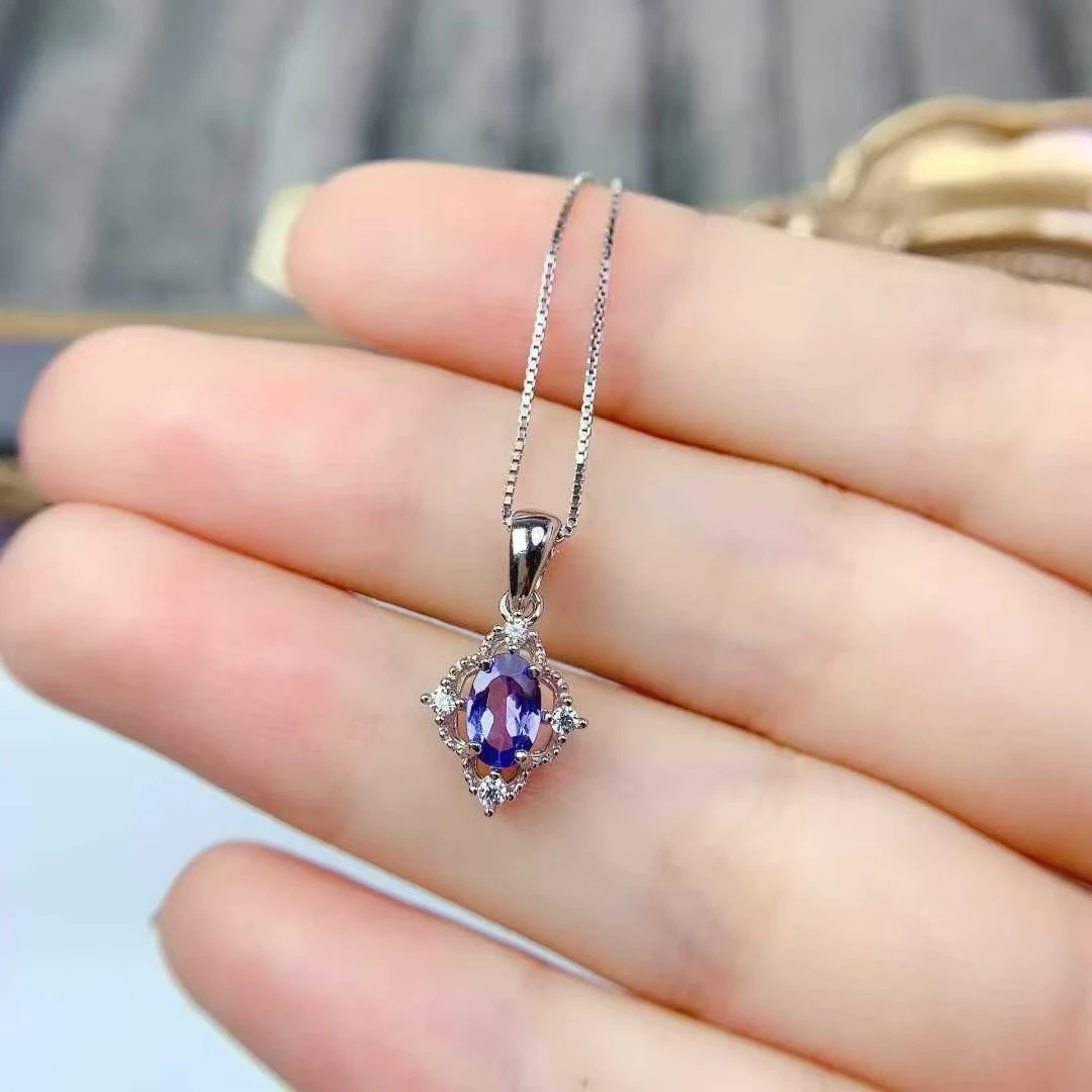 bijou pendentif tanzanite ovale argenté