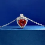 pendentif rubis cœur en argent